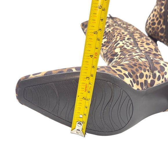 IMPO Stretch Namora Knee High Boots Cheetah Leopard Print Kitten Heel Zipper 10M - Picture 7 of 16